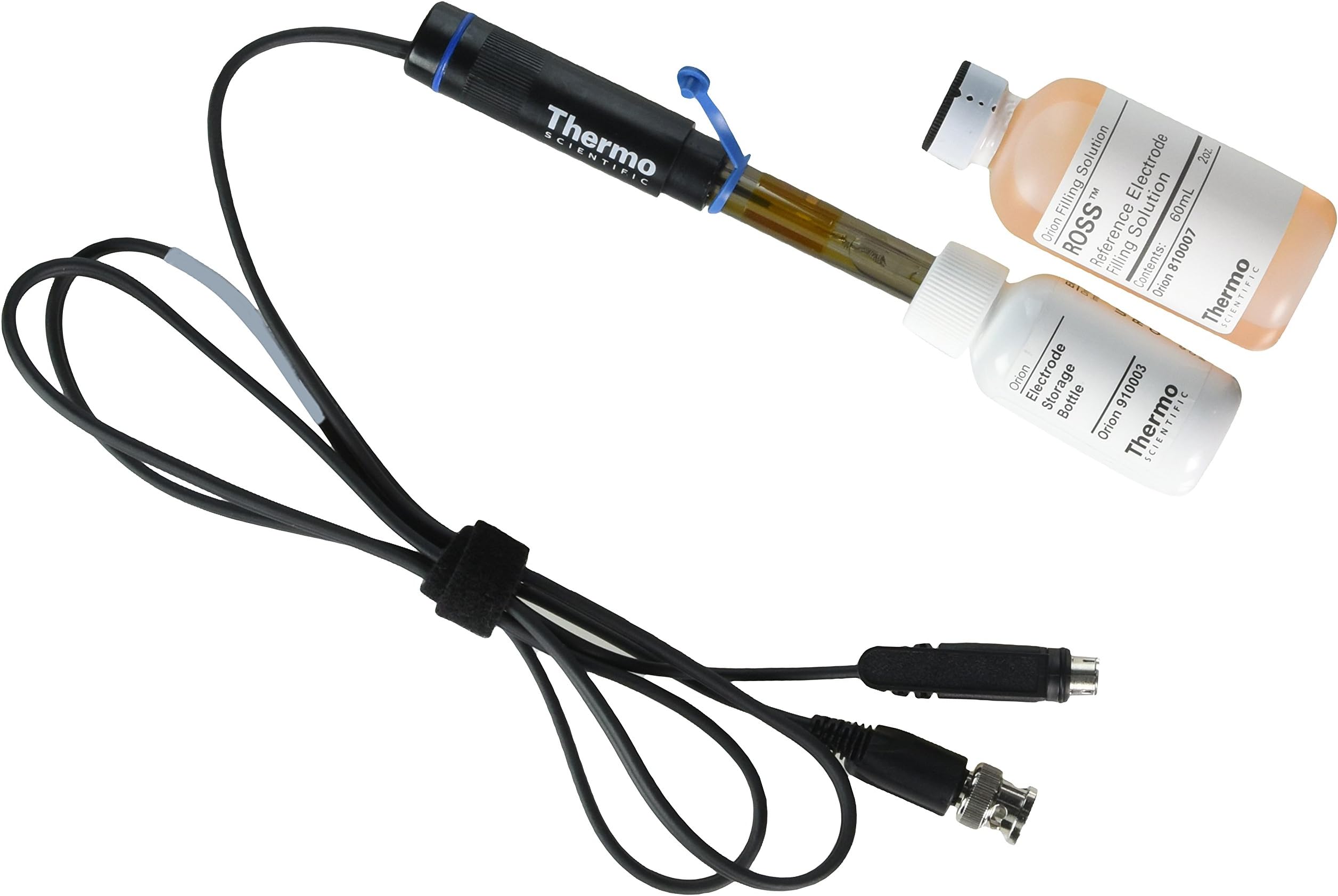 8157BNUMD Epoxy Orion Ross Ultra Triode pH Electrode with Double Junction Refillable and Glass Fiber Junction, 8-Pin MiniDin Connector, 1 m Cable Length