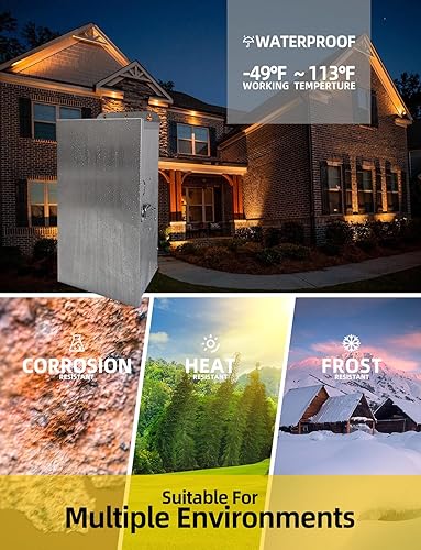 Miniatura 6 de COLOER Transformador de bajo voltaje de 300 W (12 V-13 V-14 V-15 V) con temporizador y fotocélula para iluminación de paisaje al aire libre, luz de