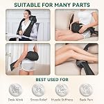 Snailax Shiatsu Massage cou, massage des épaules avec chaleur, cou & Massage de l'épaule Shiatsu, Massage en tissu profond pour le corps, Utilisation à la maison et au bureau, Cadeaux (sans corde)