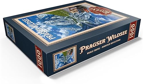 Miniatura 3 de MyPuzzle Pragser Wildsee - Reflexiones de montaña, póster de viaje vintage, rompecabezas premium de 1000 piezas para adultos