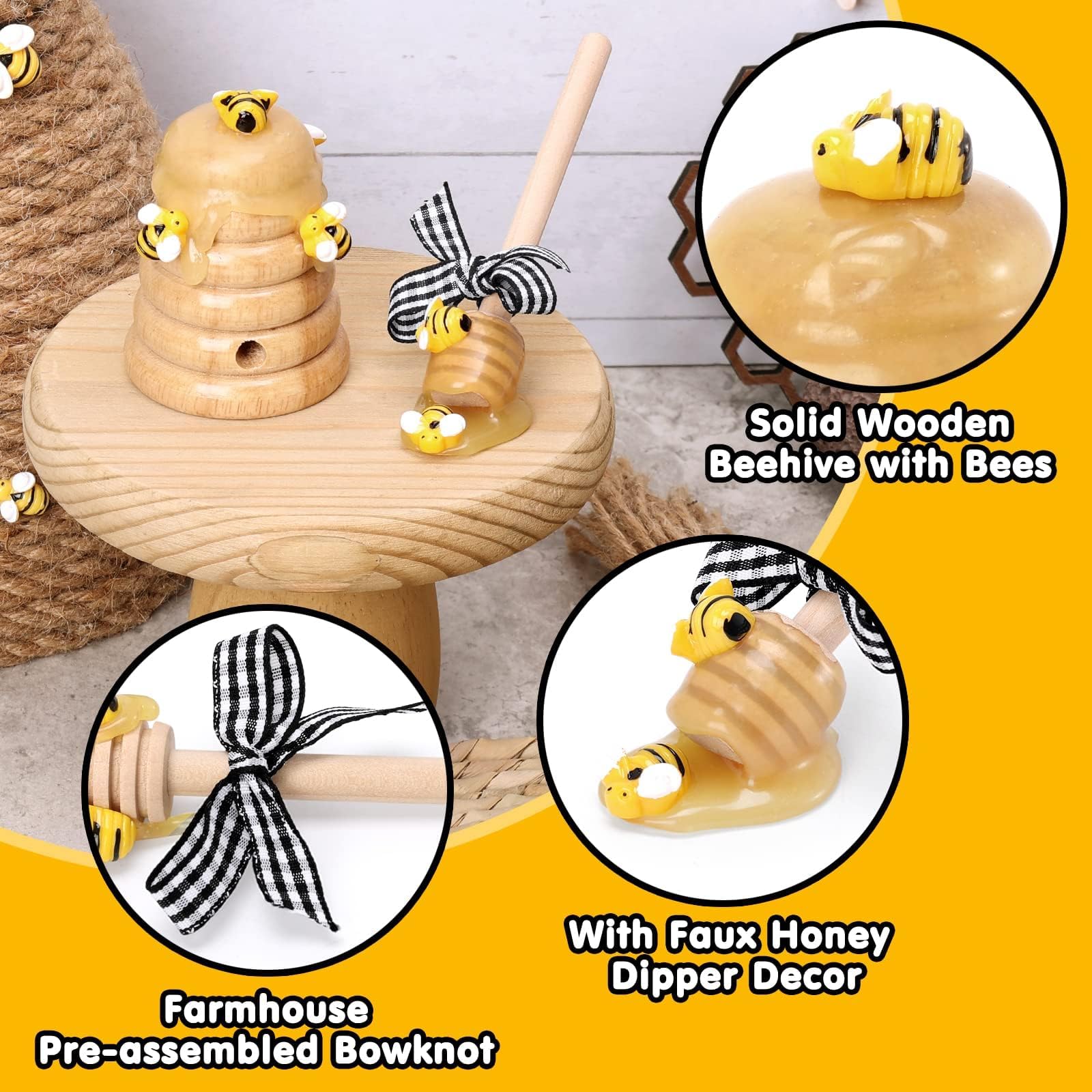 Buy Fake Honey Dipper: Farmhouse Tiered Tray Decor With Bees, Fake Bake Online In India