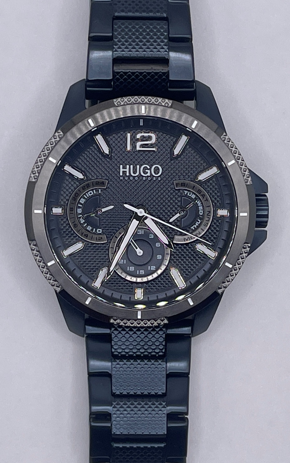 HUGO Orologio Uomo #SPORT Multifunzione Al Quarzo 46mm - Bracciale Acciaio Blu - Modello 1530194 - 2