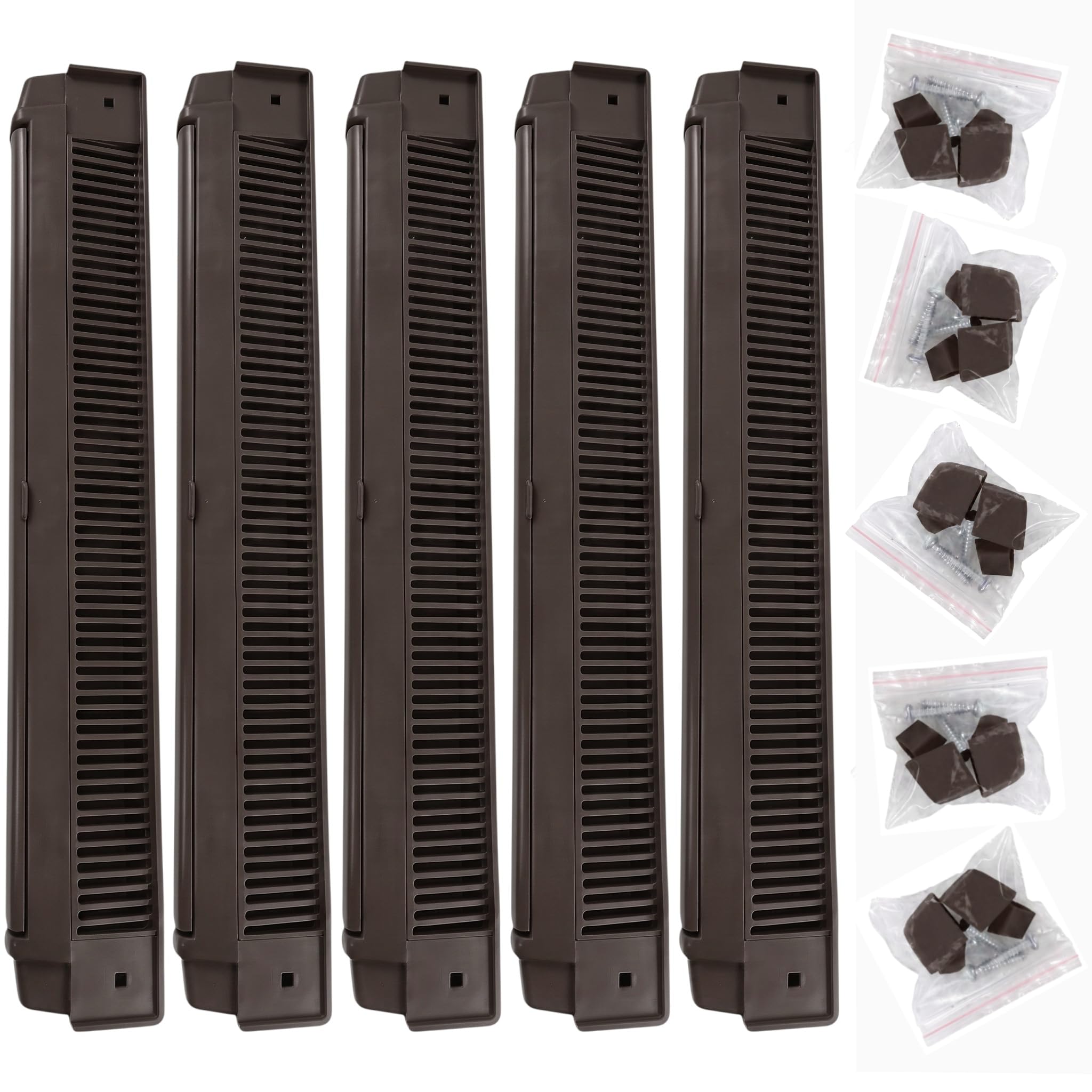 Merriway BH08199 Window/Door Frame Trickle Vent, Brown, 260mm, Pack of 5