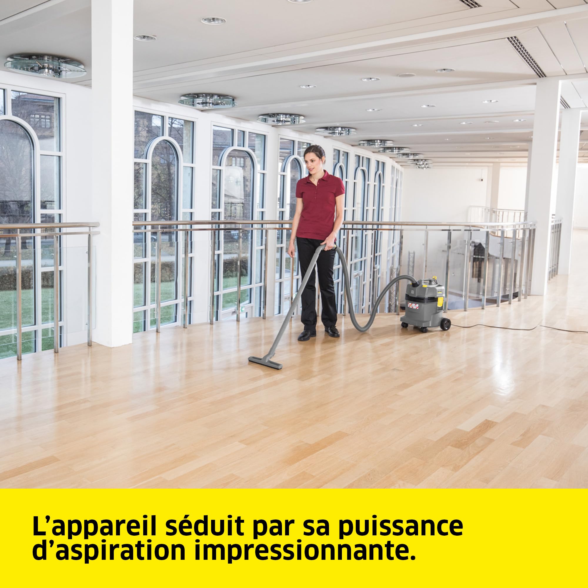 KÄRCHER Aspirateur Eau et poussières NT 22/1 AP L, Puissance : Max. 1300 W, Filtre Cartridge PES, réservoir : 22 l, Tuyau : 1,9 m, coude, suceur pour sols humides/secs (300 mm), buse de Fentes