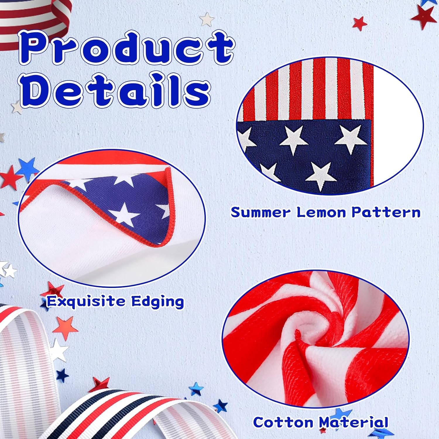 Patriotic Kitchen Towels 4Pack Patriotic Hand Towels Dish Cloth | Absorbent Cotton, Patriotic Cleaning Dish Cloth, American Flag Design, Ideal For Independence Day Home