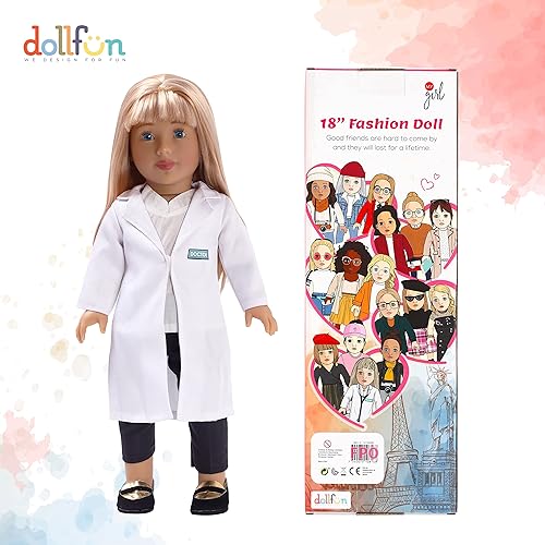Miniatura 6 de Sally - Muñeca de 18 pulgadas, a la moda, para niñas profesionales, doctora en Sydney con cabello rubio y ojos azules, estilo caucásico, con estilo,