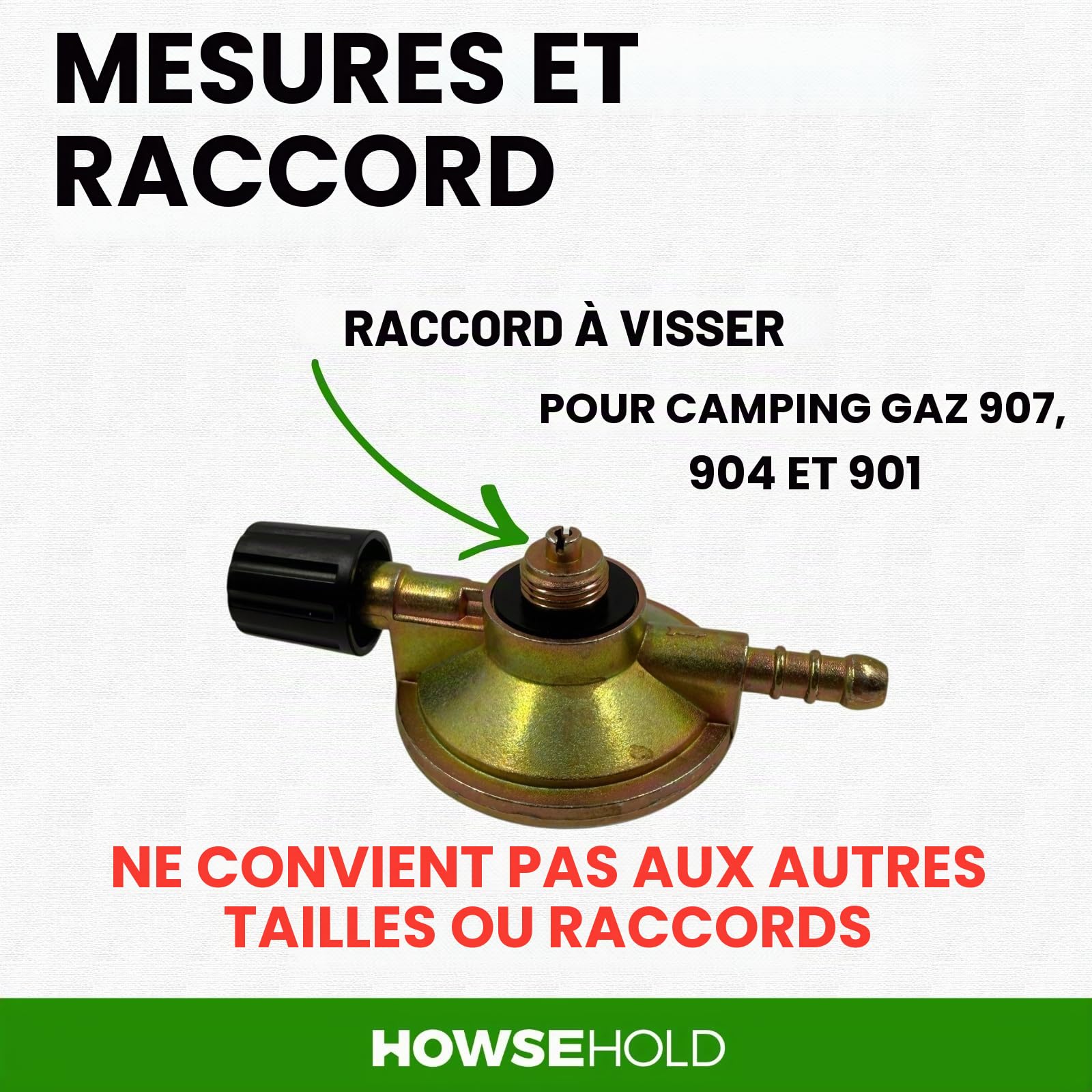 Régulateur de gaz butane de 30 mbar avec tuyau de 2 m et clips pour bouteilles de gaz 901 904 907, régulateur de gaz de camping avec contrôle du robinet, kit de tuyau de gaz de barbecue pour caravane