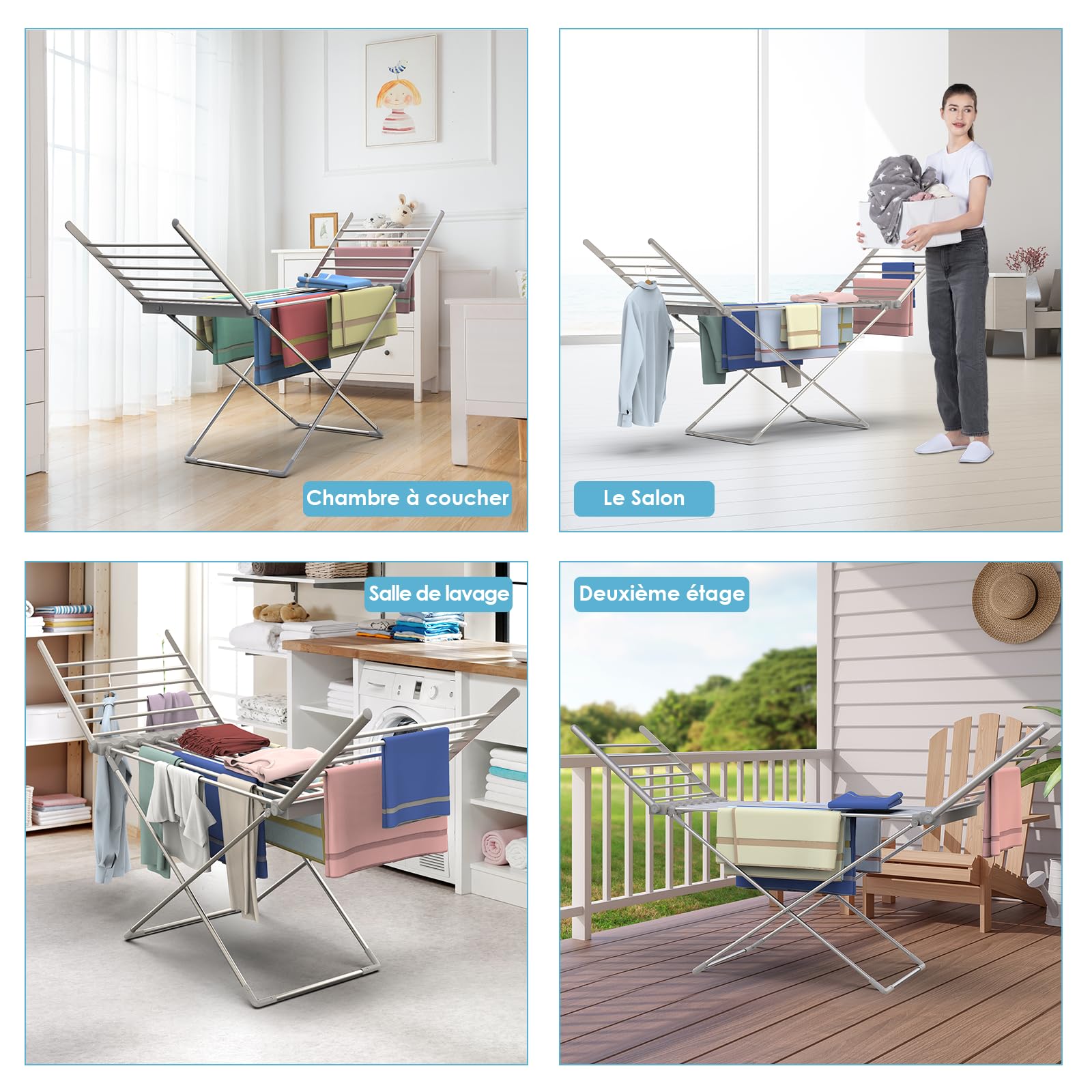 Innotic Séchoir à Linge Chauffant Electrique Pliable 230W