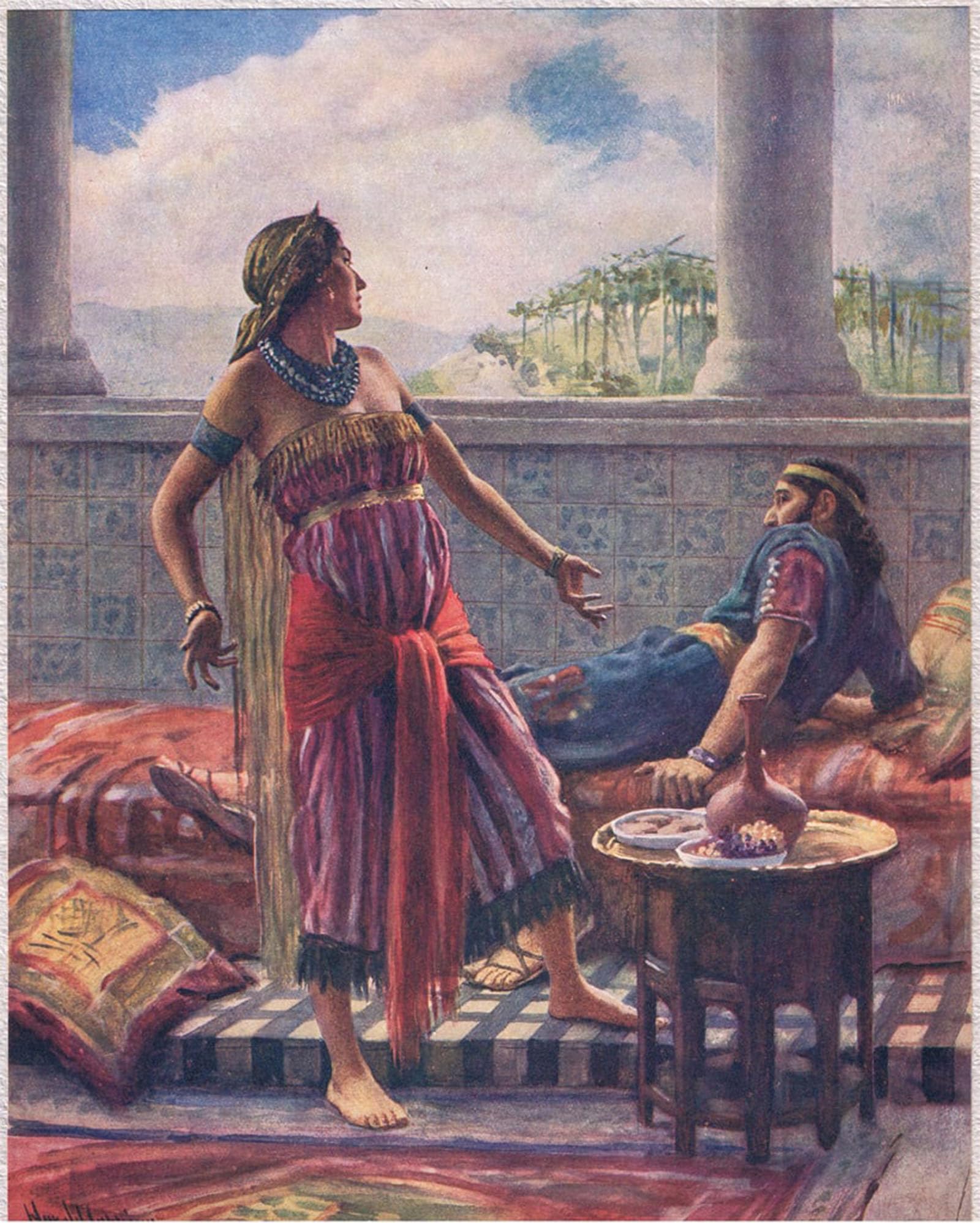 POSTERIIk Famous Modern Artwork Art Mural Jezebel by Harold Copping Oil Paintings Pictures for Home Decor 60x90cm