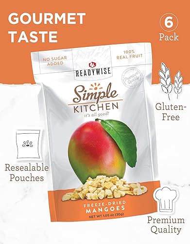 Miniatura 48 de READYWISE - Cocina simple, melocotones liofilizados, 1.16 oz, paquete de 6, vegetariano, sin gluten, aperitivos, melocotones, frutas secas, pre