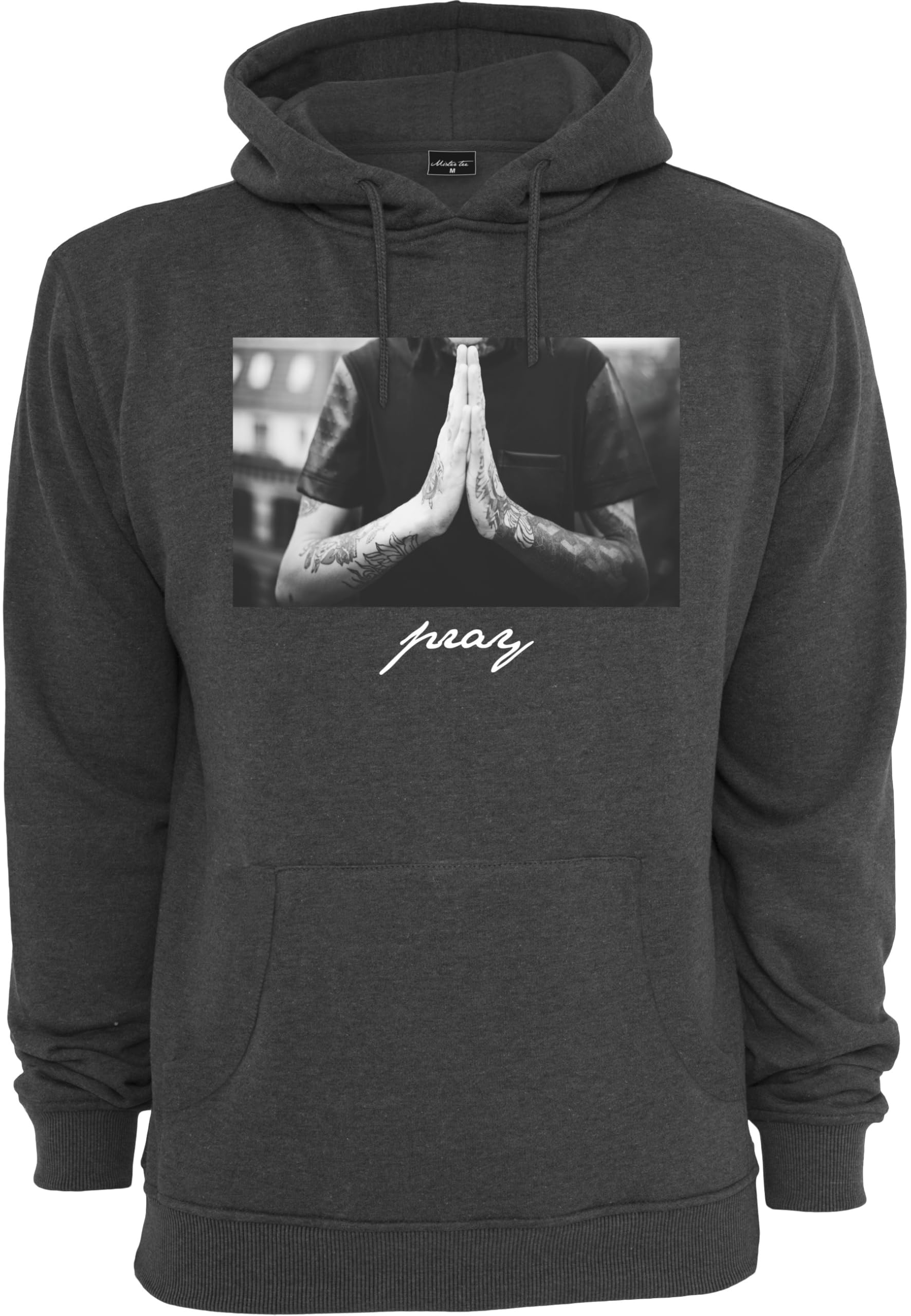 Mister Tee Men's Pray Hoody, Charcoal, XL