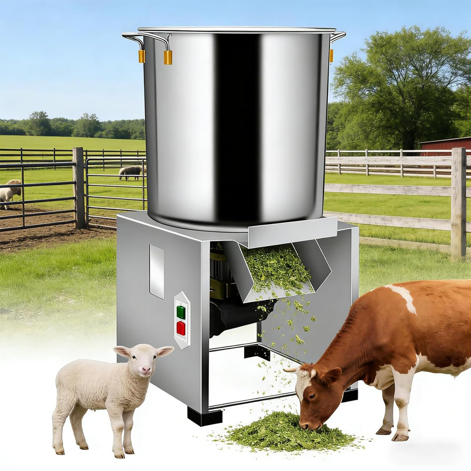 Commercial Poultry Feed Grinder,1800W Electric Vegetable and Fruit Shredder