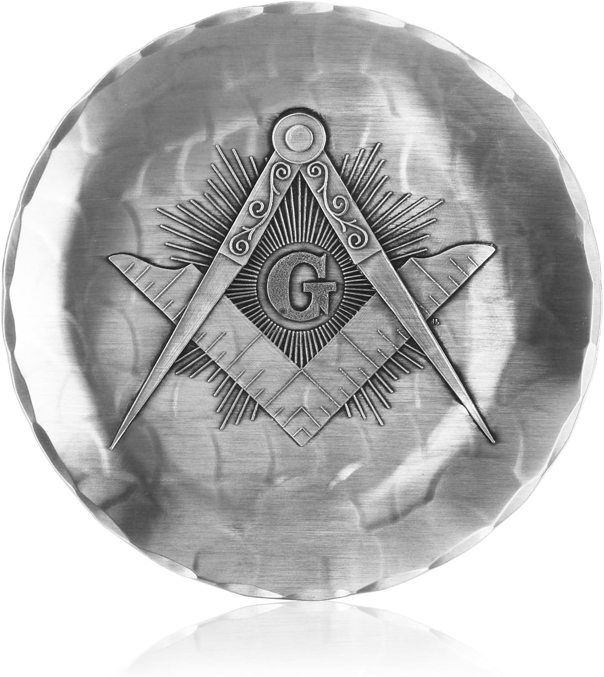 Wendell August Masonic Coaster, Aluminum, Keeps Tabletops Safe, 4.5 Inch Round Coaster