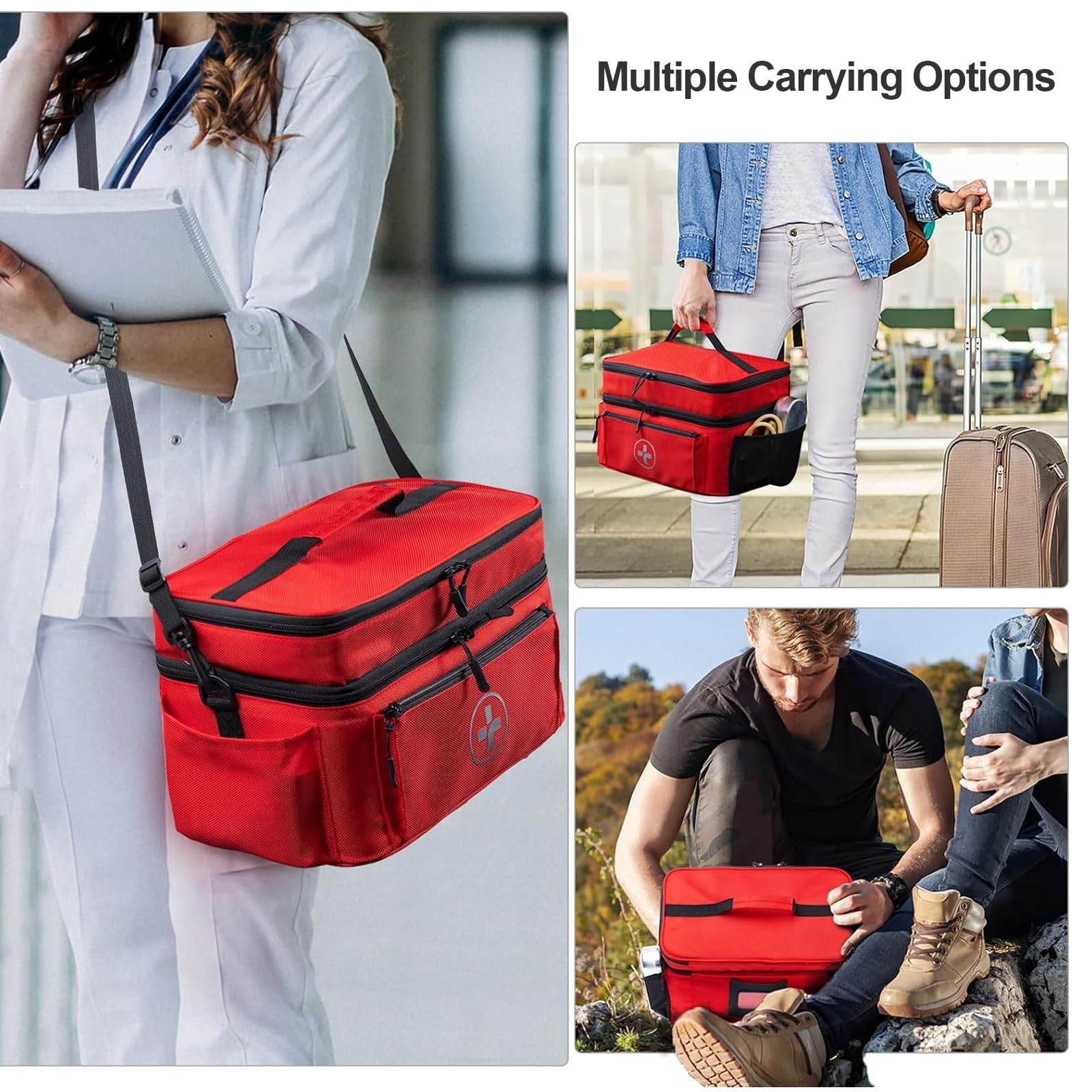 Erste-Hilfe-Tasche,Tragbare Leere Medizinische Medizintasche For Die Reise,Erste-Hilfe-Notfall-Aufbewahrungstasche,Im Fahrzeug, Outdoor-Camping-Reise-Arbeitstasche