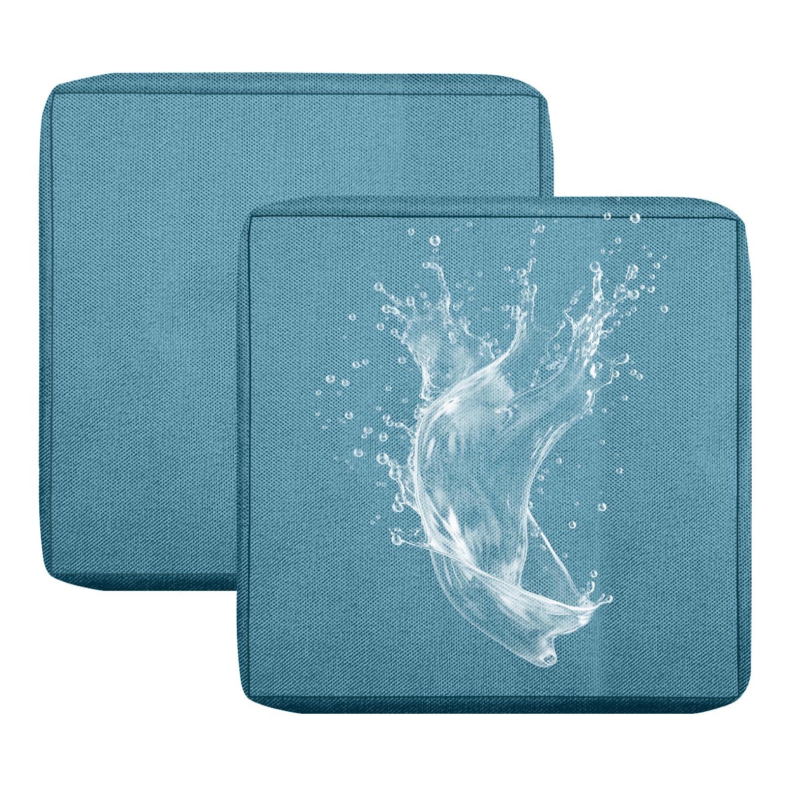 Outdoor Patio Sofa Cushion Cover, Waterproof Stretch Replacement Seat Cushion Cover for Outdoor Furniture Garden Backyard with Zipper, Washable Furniture Cover (Blue Gray,65x65cm(Pack of 2)) — image 1