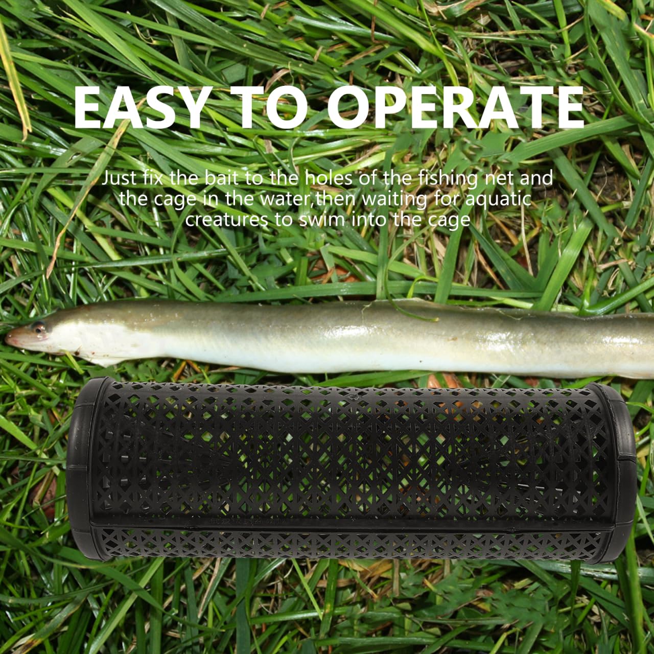 Sosoport Tragbare Wiederverwendbare Fischreuse Für Aal Krebs Mit Doppeltem Eingang Leichtes Netzmaterial Für Süß- Und Salzwasser Angeln 14.8X5.5X4.5 Zoll