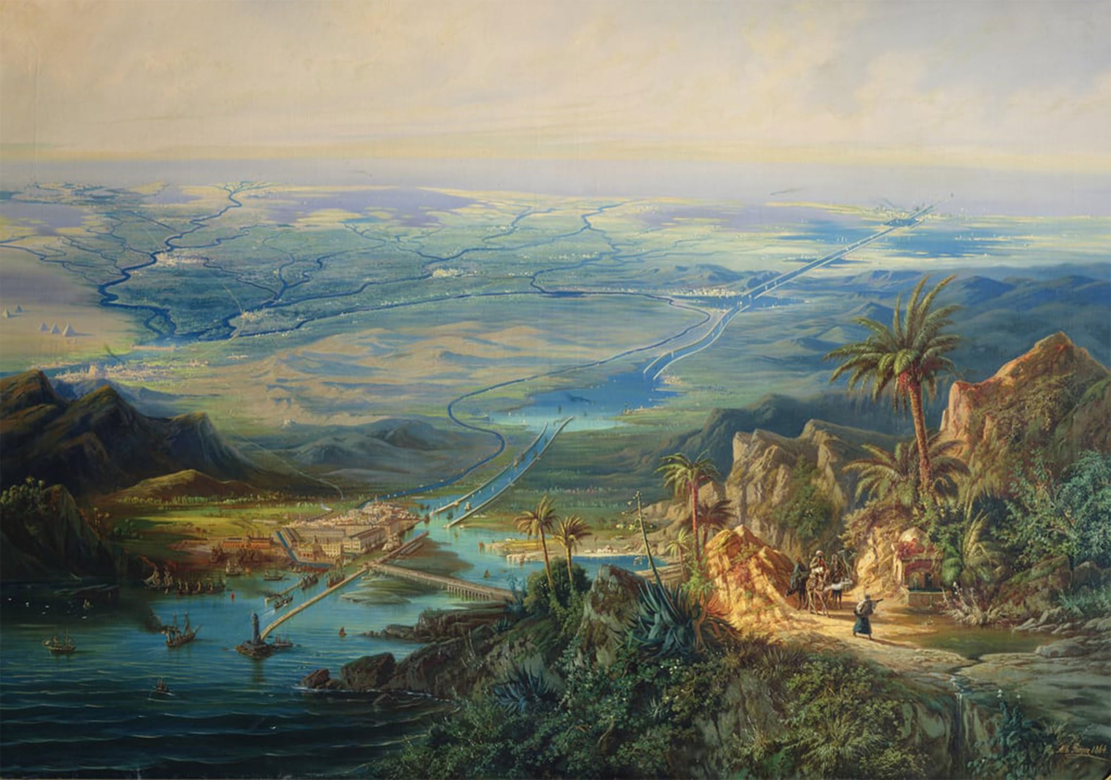ARTXLXXBN Famous Painting Art Wall Decor Abstract Art Picture the Suez Canal by Famous Painter Animal Pictures for Home Decor 60x90cm