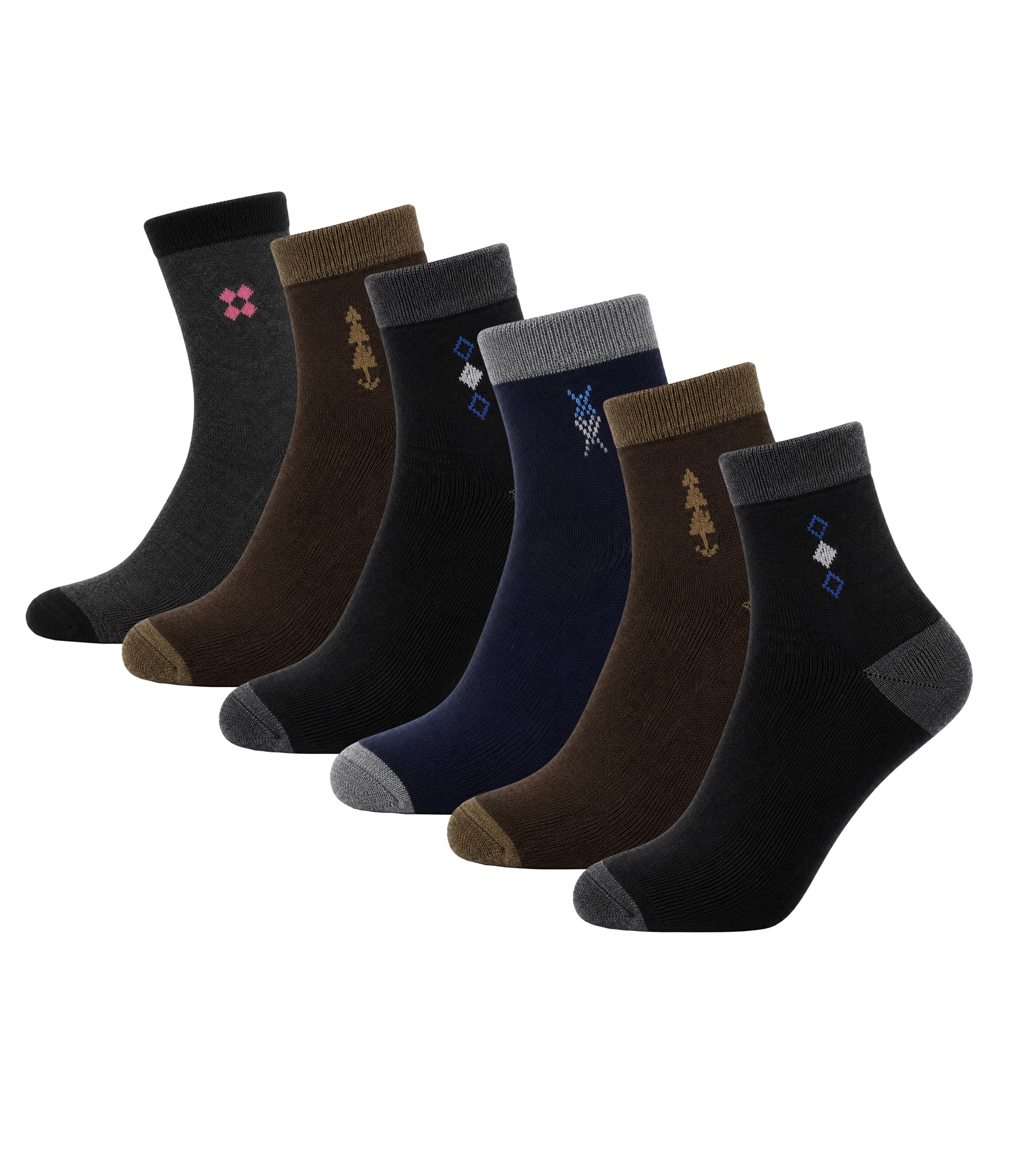gaito Men's Cotton Blend High Ankle Length Socks | Soft, Breathable & Comfortable Daily Wear Socks | Multicolor | Pack of 6 Pairs-picture-34