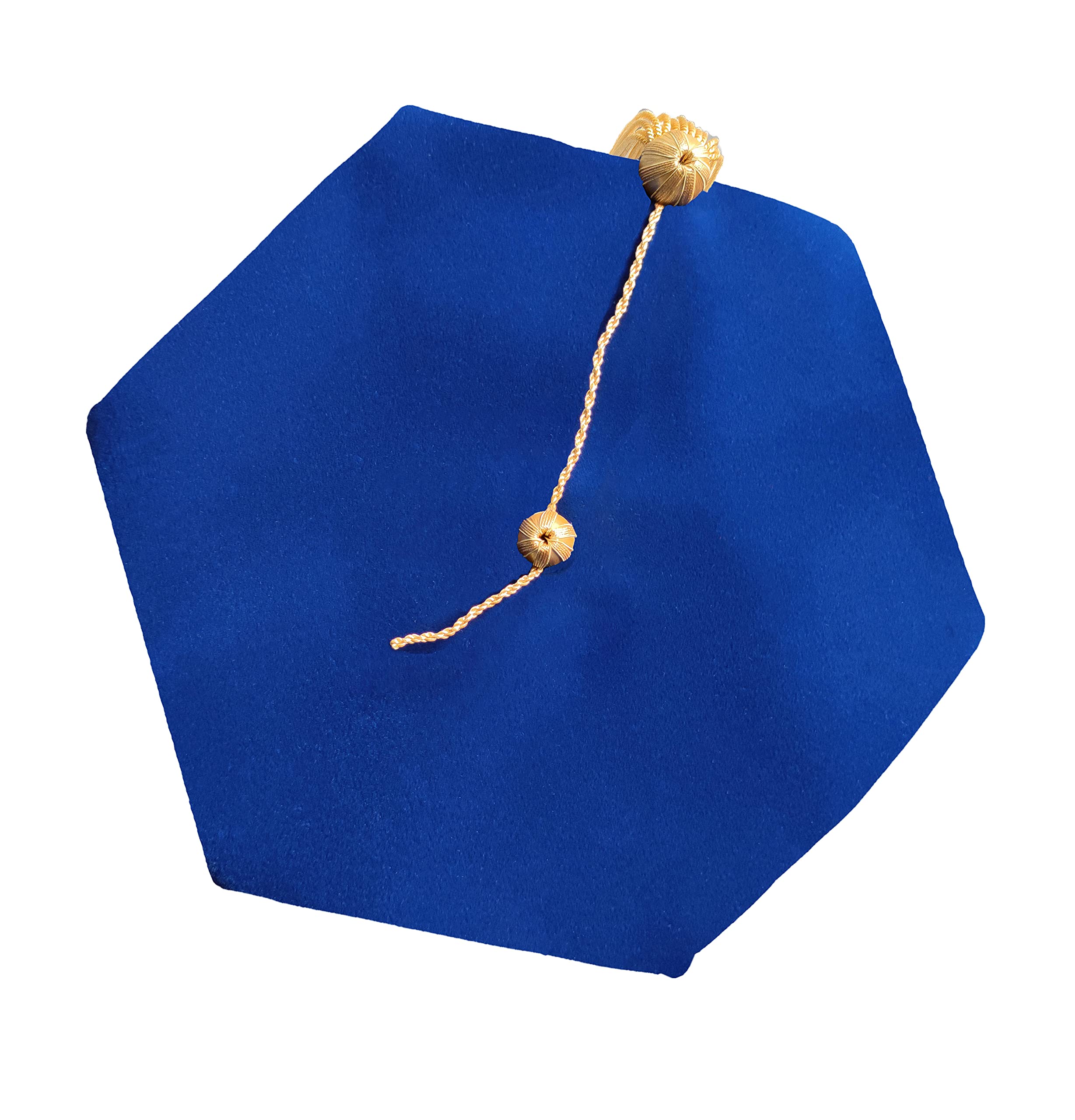 Happy Secret Graduation Tam with Bullion Tassel Doctoral Tam6/4 Sided Royal Blue