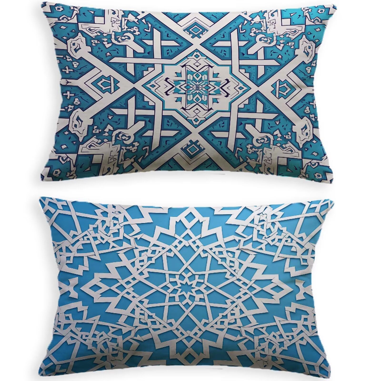 Taie oreiller 80x100cm bleu bohème pour renouveler la décoration d'automne de votre chambre