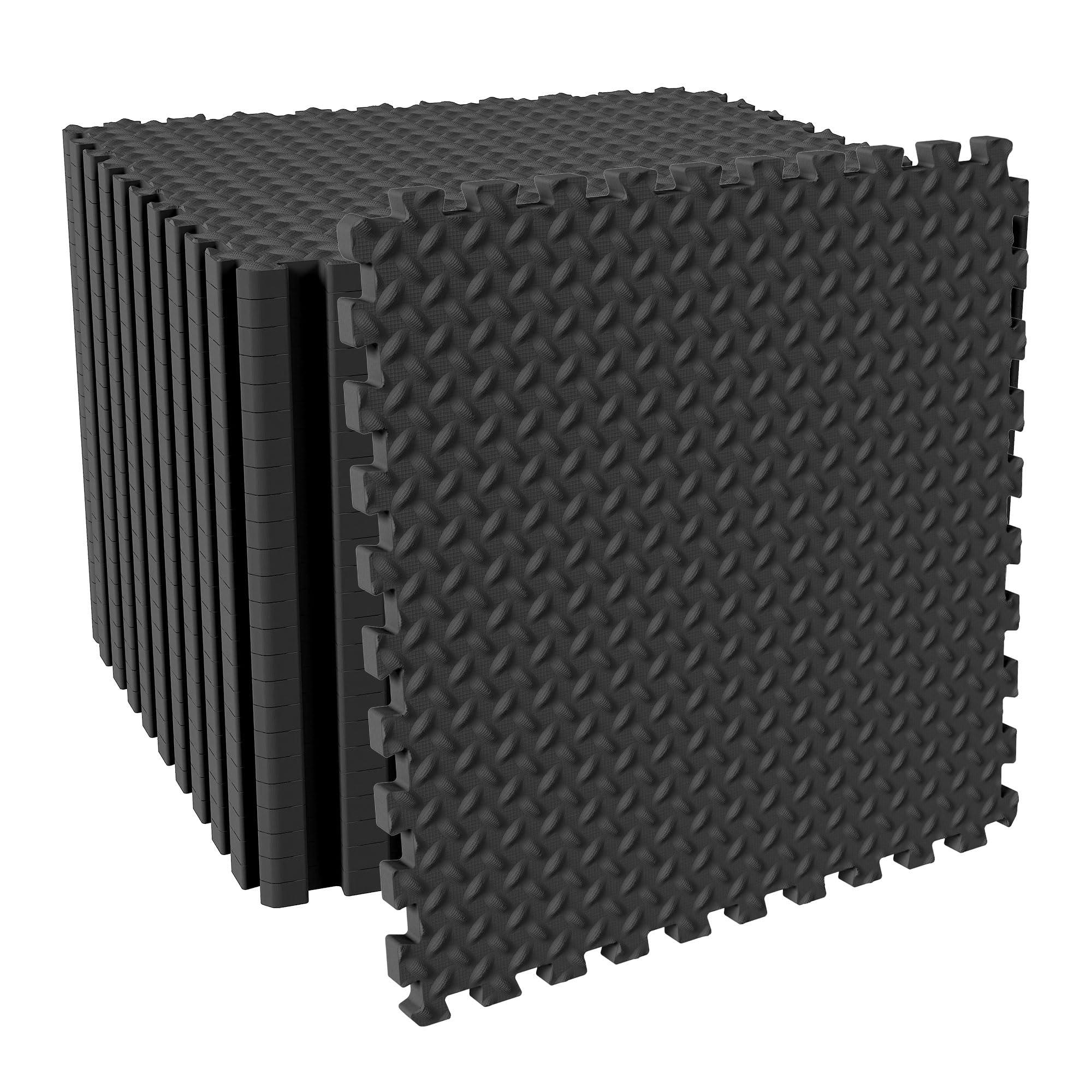 Fitvids Puzzle Exercise Gym Flooring Mat 3 4 Thick High-Density EVA Interlocking Tiles Workout Mat for Home Gym