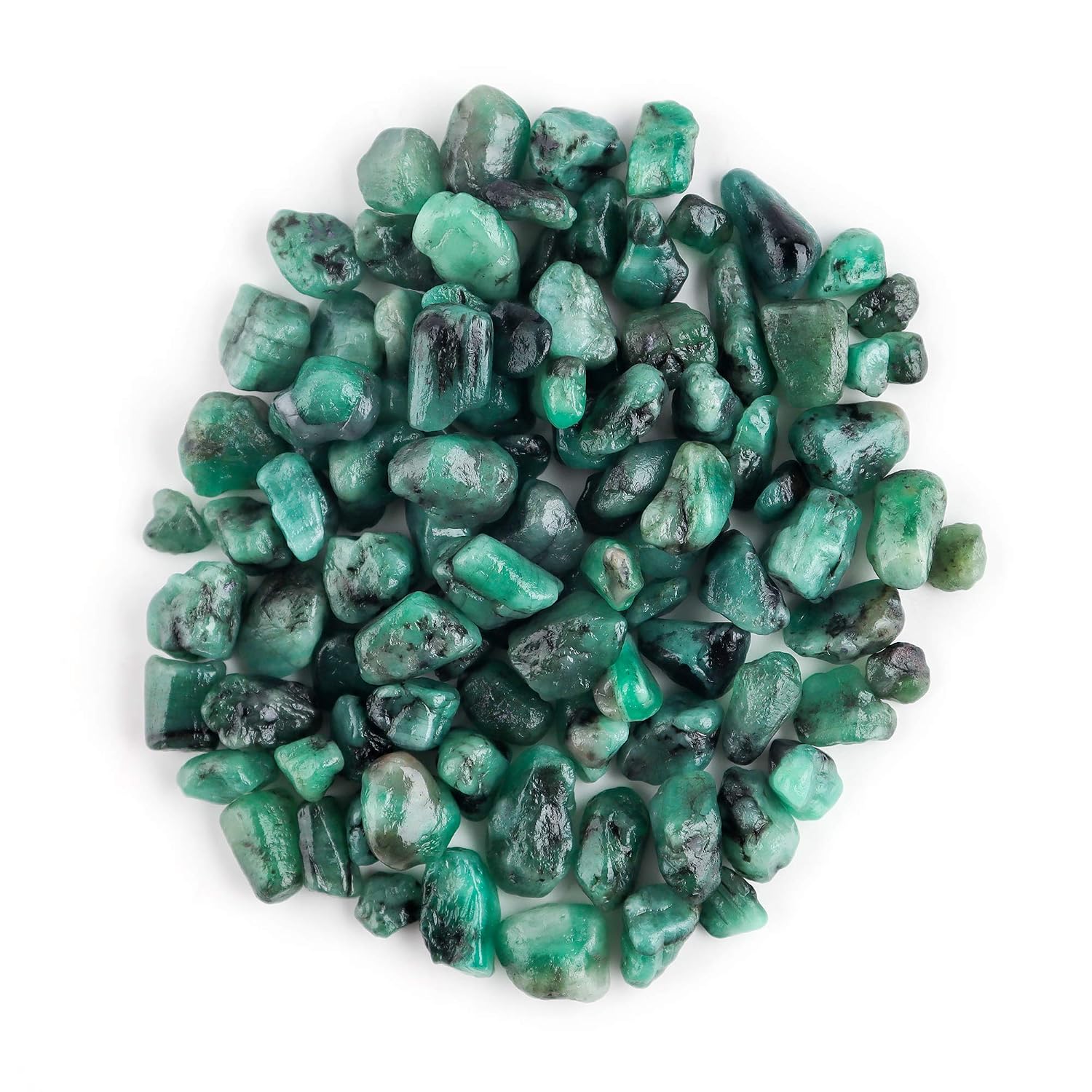 InfinityGemsArt 50 carats Raw Emerald Rough Natural Stone DIY Jewelry Making Gemstones Wire Wrapping Chakra Healing Crystals DIY Gifts May Birthstones, (18 to 20 pcs)