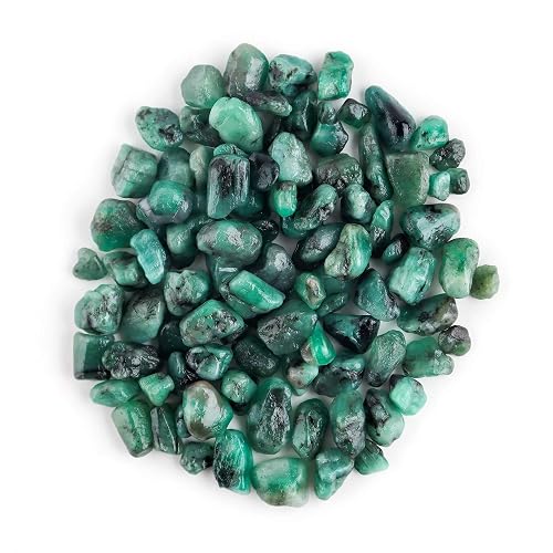 InfinityGemsArt 50 carats Raw Emerald Rough Natural Stone DIY Jewelry Making Gemstones Wire Wrapping Chakra Healing Crystals DIY Gifts May Birthstones, 18 to 20 pcs