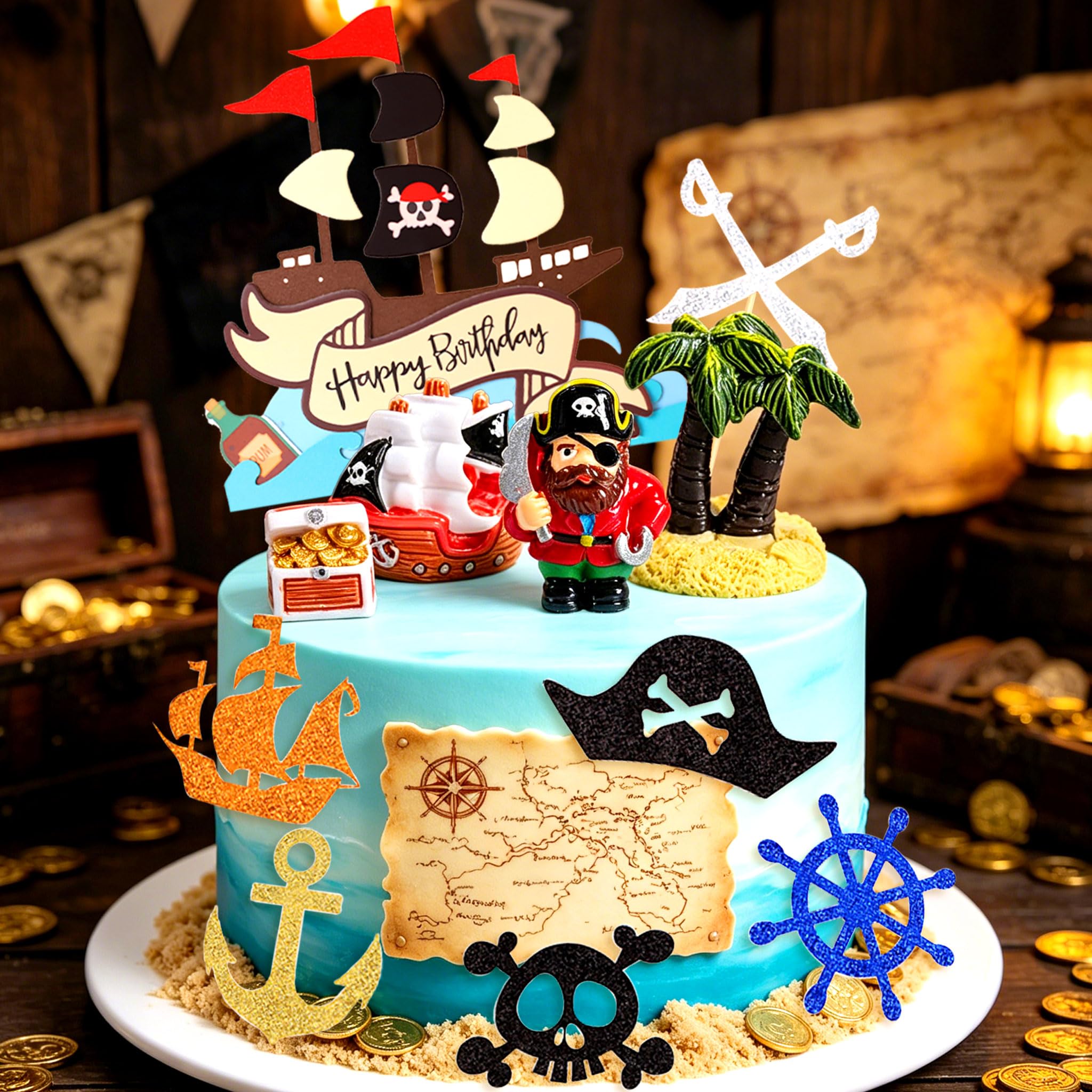Pirate Birthday Cake Decoration Pirate Birthday Party Supplies