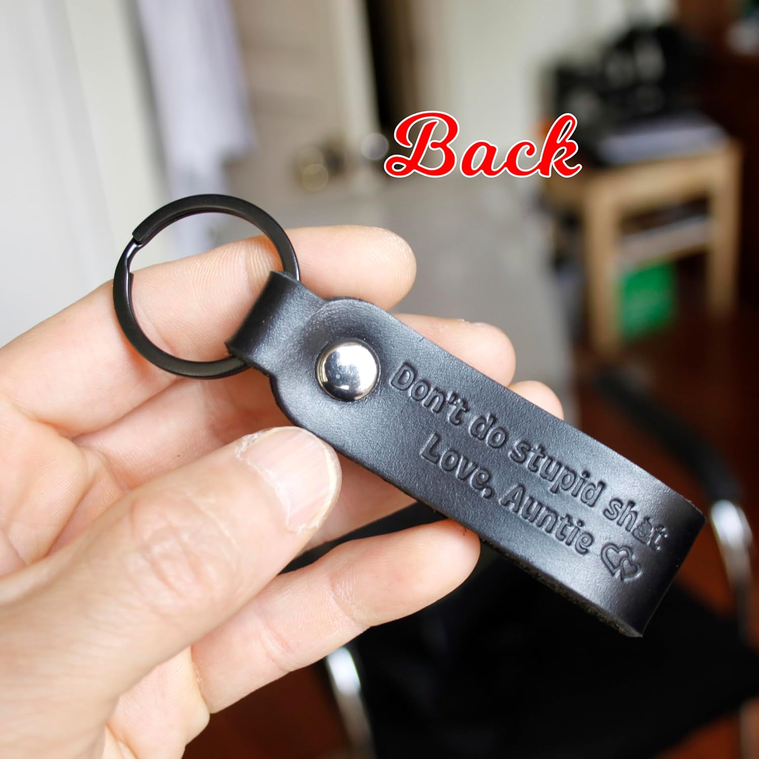 Funny Gift for Nephew Niece from Auntie – Don't Do Stupid St Love Aunt Key Chain - Image 5