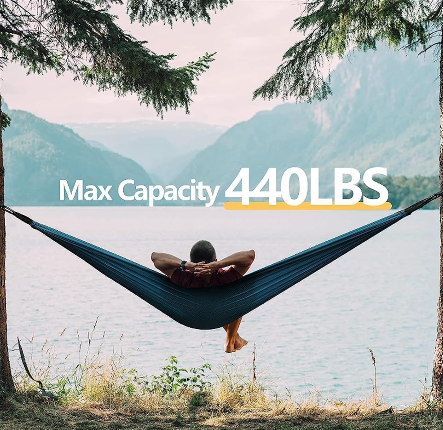 Outdoor Hammock, Double Camping Hammock, Ultra-Light Portable Hammock, 440-pound Load-Bearing Hammock, Starry Sky Camping Equipment