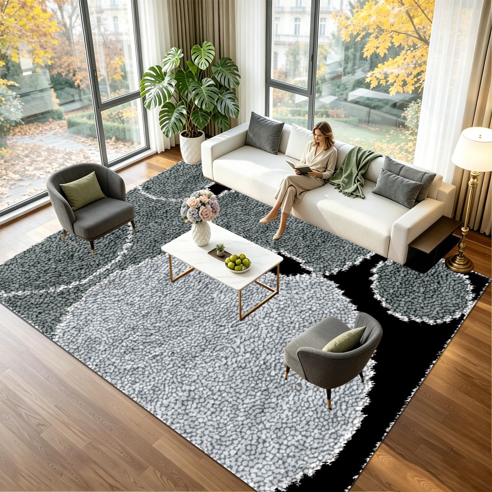 QUIYAEZY 140 x 180 cm, zestaw do produkcji dywanów dla początkujących, zestaw haczyków zatrzaskowych dla dorosłych, duży rozmiar, zestawy dywaników do haftu krzyżykowego, hafty krzyżykowe, rękodzieło