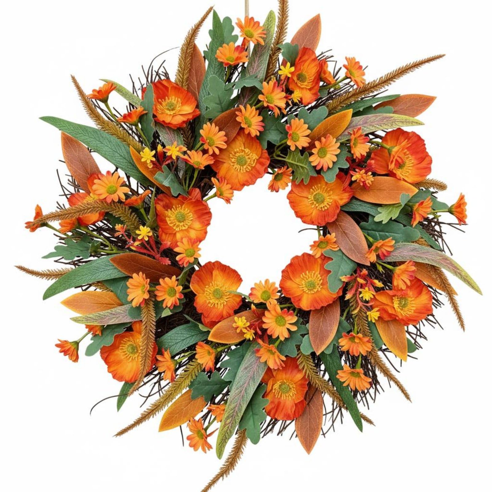 F Fityle Guirnalda Decorativa de Otoño Corona Adorno Centro de Puerta con Diseño Estacional Cálido y Detalles Meticulosamente Dispuestos Adecuada para Sala Comedor Recibidor Pared Interior