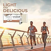 Vista 4 de Barritas de gofre de proteína Power Crunch, snacks altos en proteínas con delicioso sabor, rollo de canela, 1.4 onzas (12 unidades)