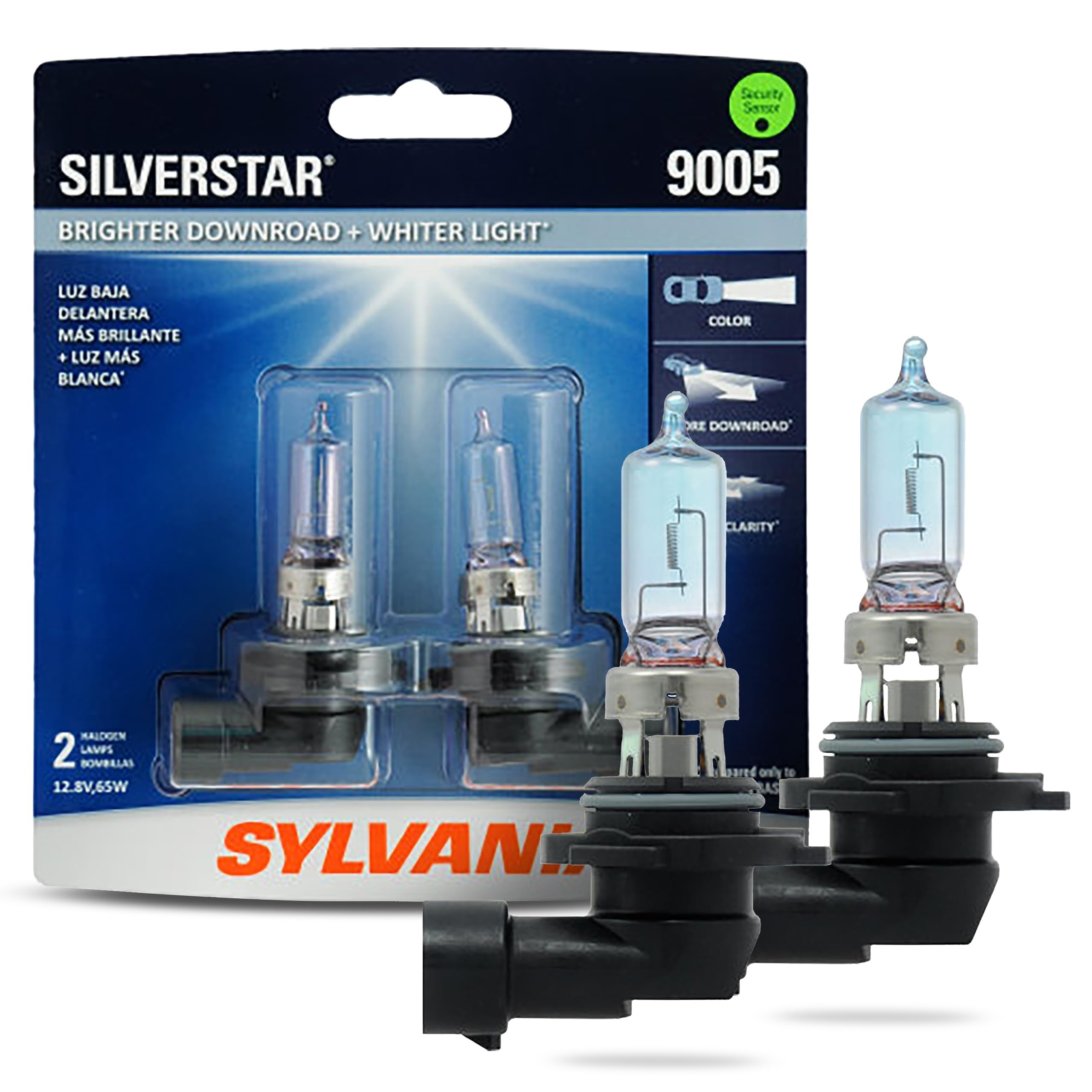 SYLVANIA 9005 SilverStar High Performance Halogen Headlight Bulb, (Pack of 2)