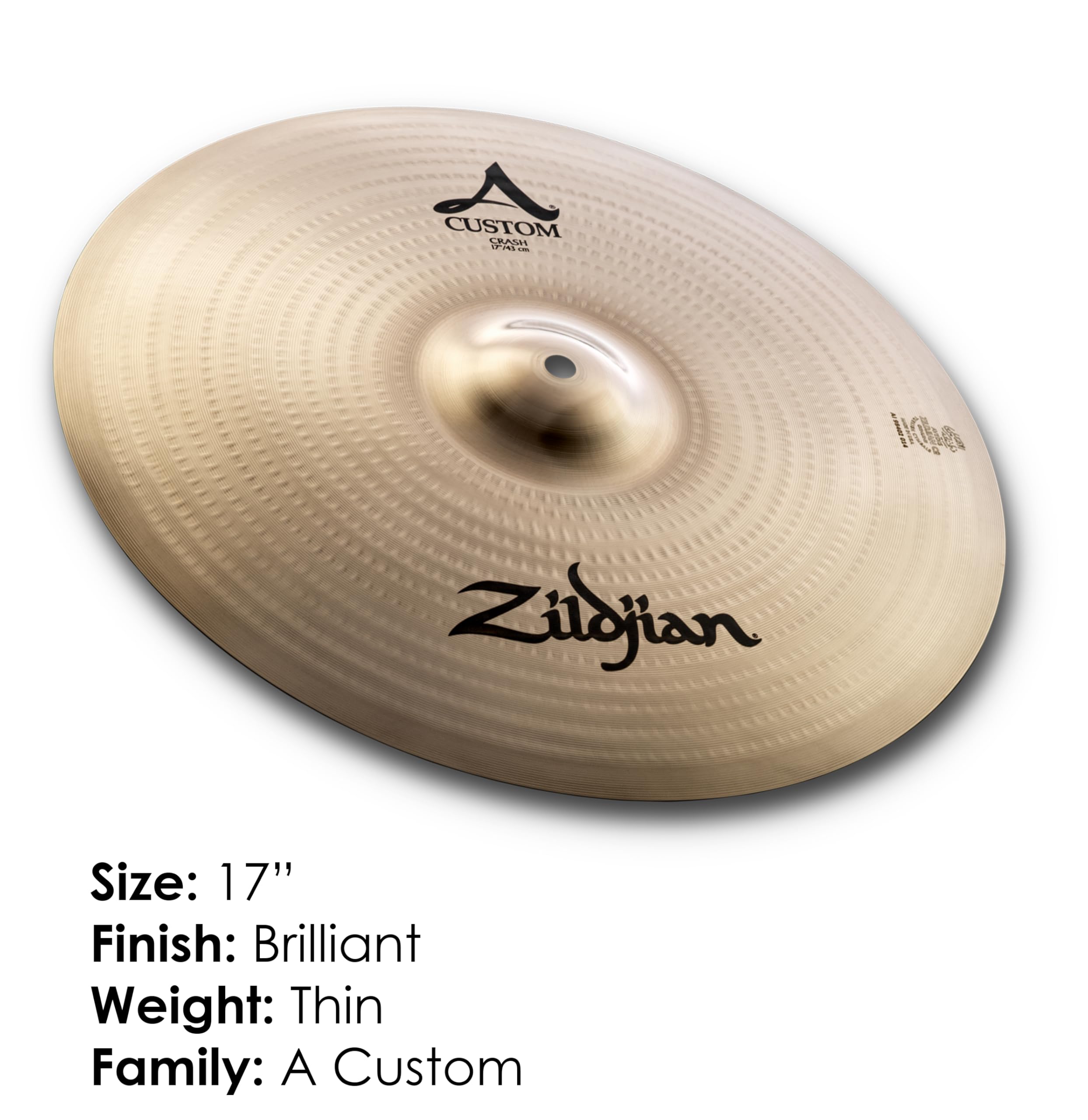 Avedis Zildjian  17インチ クラッシュ シンバル Amazon.com: Zildjian 17 inch A Custom Crash Cymbal
