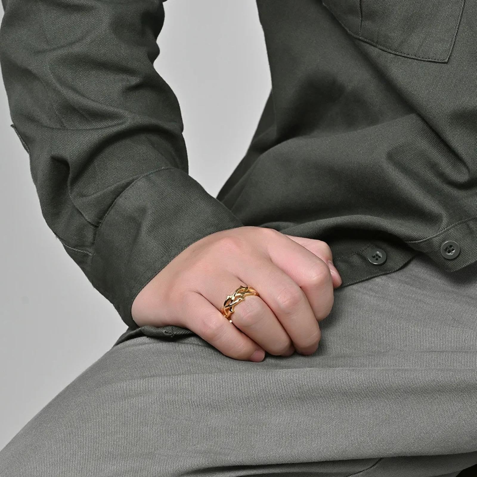 Ring Ringe Damen Bijouterie Herren Europäischer Und Amerikanischer Geflochtener Ring Mit Rankenmuster, Stilvoller, Trendiger Handschmuck