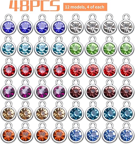 Miniatura 10 de Aylifu 24 dijes de cristal con diamantes de imitación, colgantes de piedras bithstones en forma de gota de agua para hacer joyas, collares, pulseras