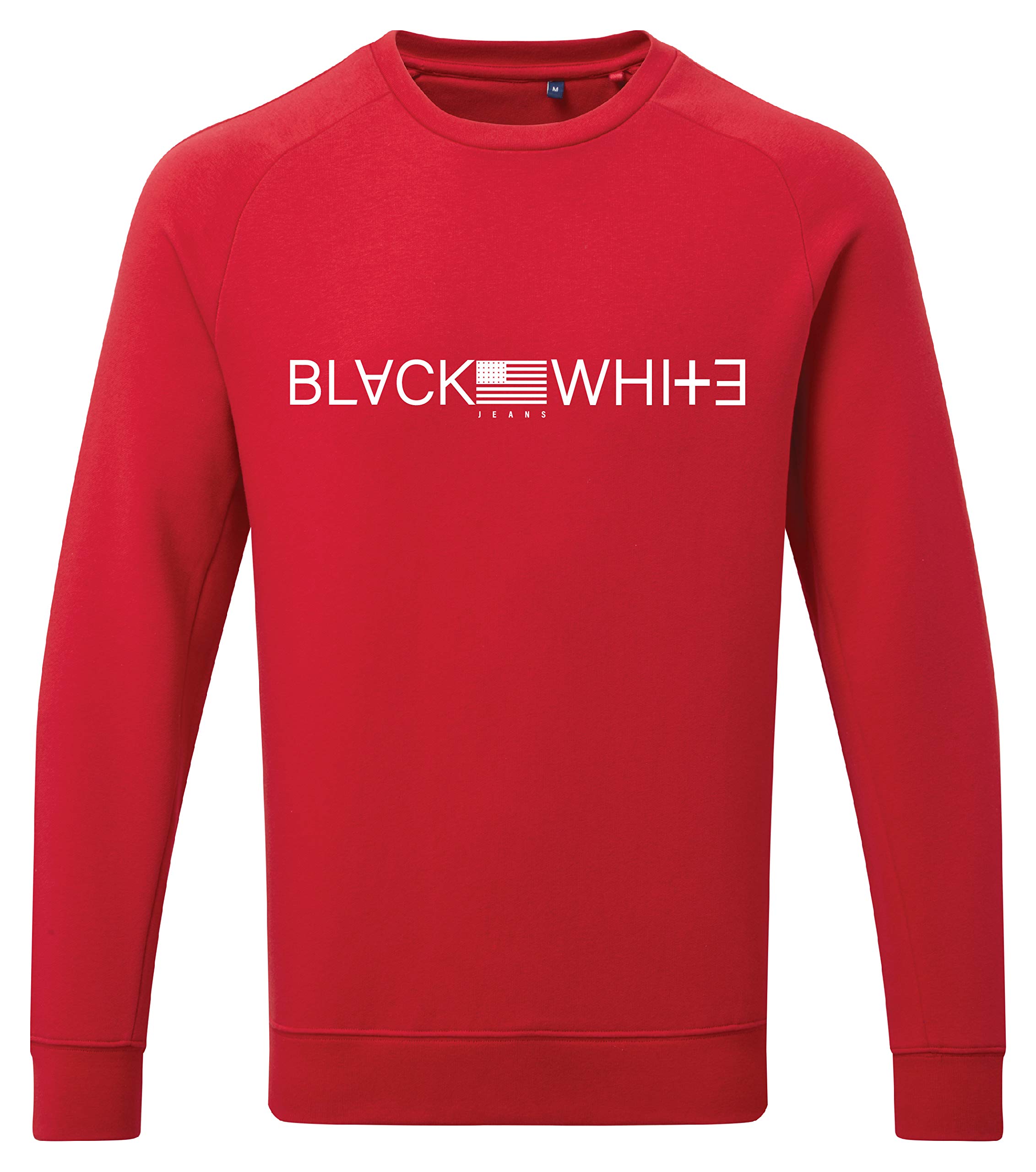 Mens Black White Jeans Organic Cotton Usa American Flag Red