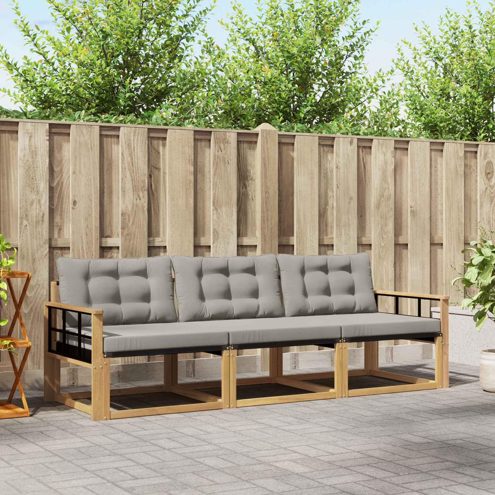 Canapé d'extérieur modulable en bois d'acacia pour optimiser l'espace