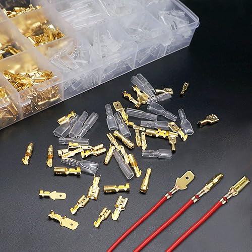 Miniatura 11 de Twidec /640pcs 2.8/4.8/0.248 in empalme rápido macho y hembra conector de pala de alambre Kit dorado con terminal de alambre Alicates de prensado
