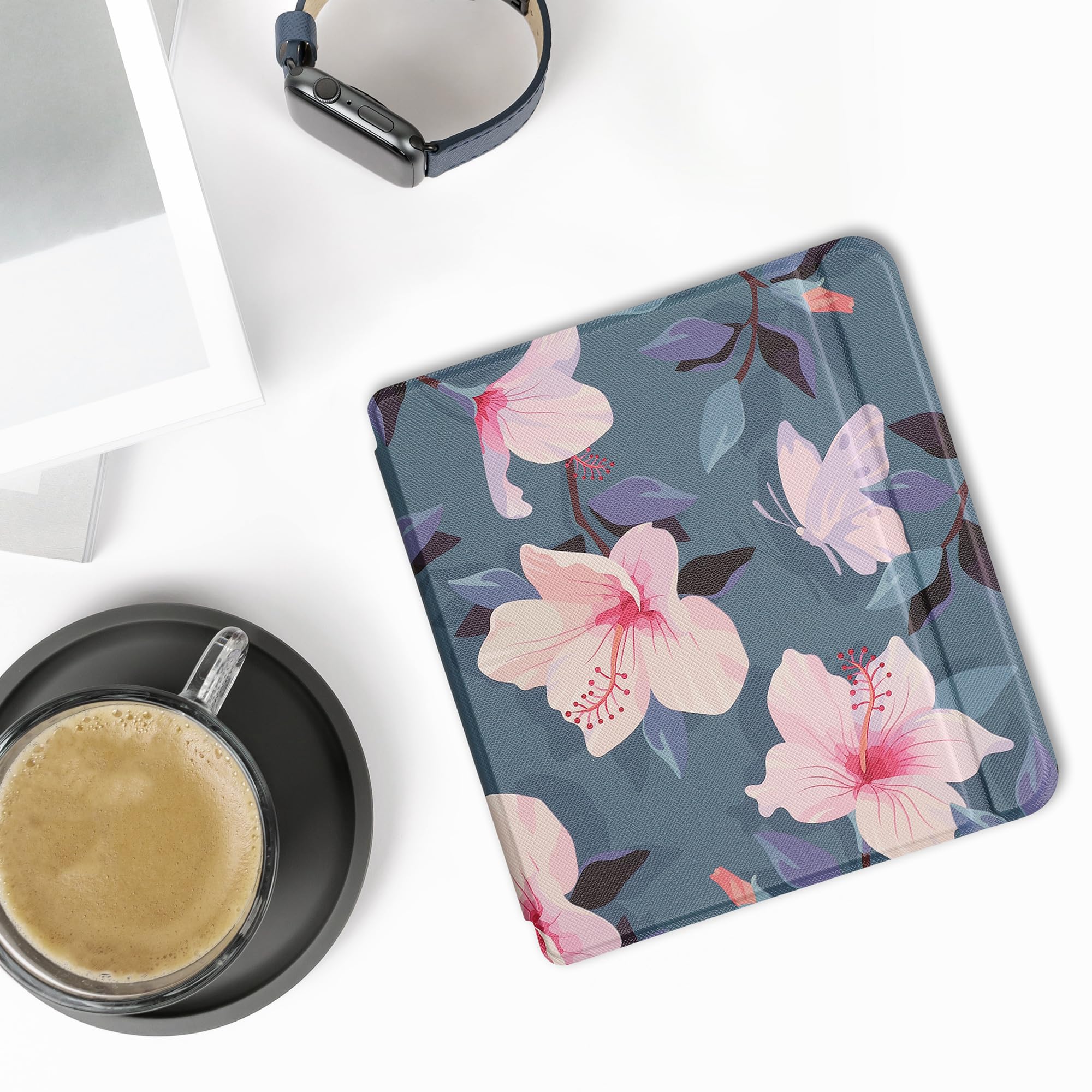 Kwmobile E-reader Hoesje Geschikt Voor Kobo Libra 2 Hoes - E Reader Cover In Roze Poederroze Rood Flamingo S Design