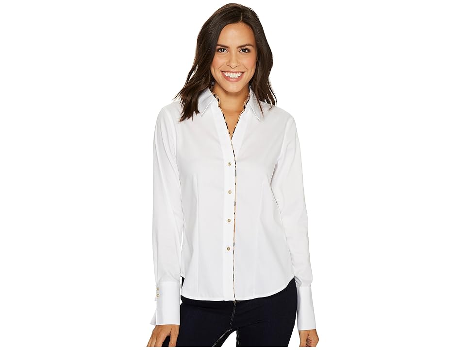 

Calvin Klein Oxford Top with Piping (Birch) Women's Clothing
