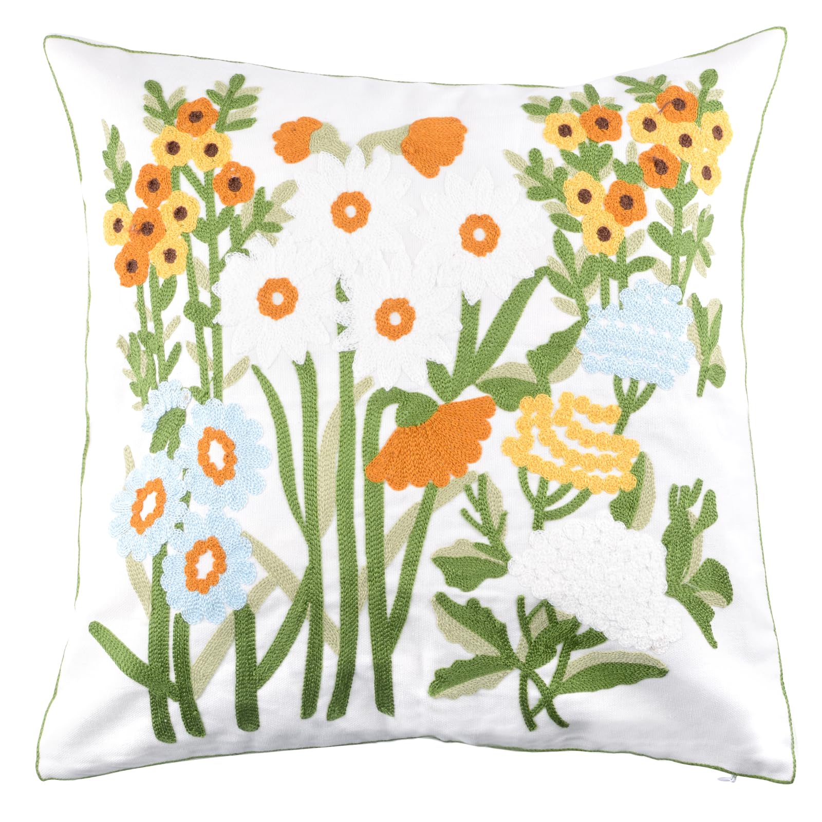 Housse de coussin brodée 45x45 cm en coton pour canapé et chambre