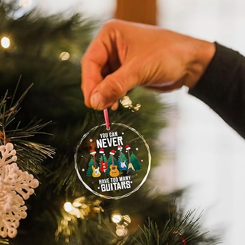 Miniatura 5 de Adorno de guitarra 2025  Adornos de guitarra eléctrica para árbol de Navidad  Regalos geniales de guitarrista para amantes de la guitarra, hombres,