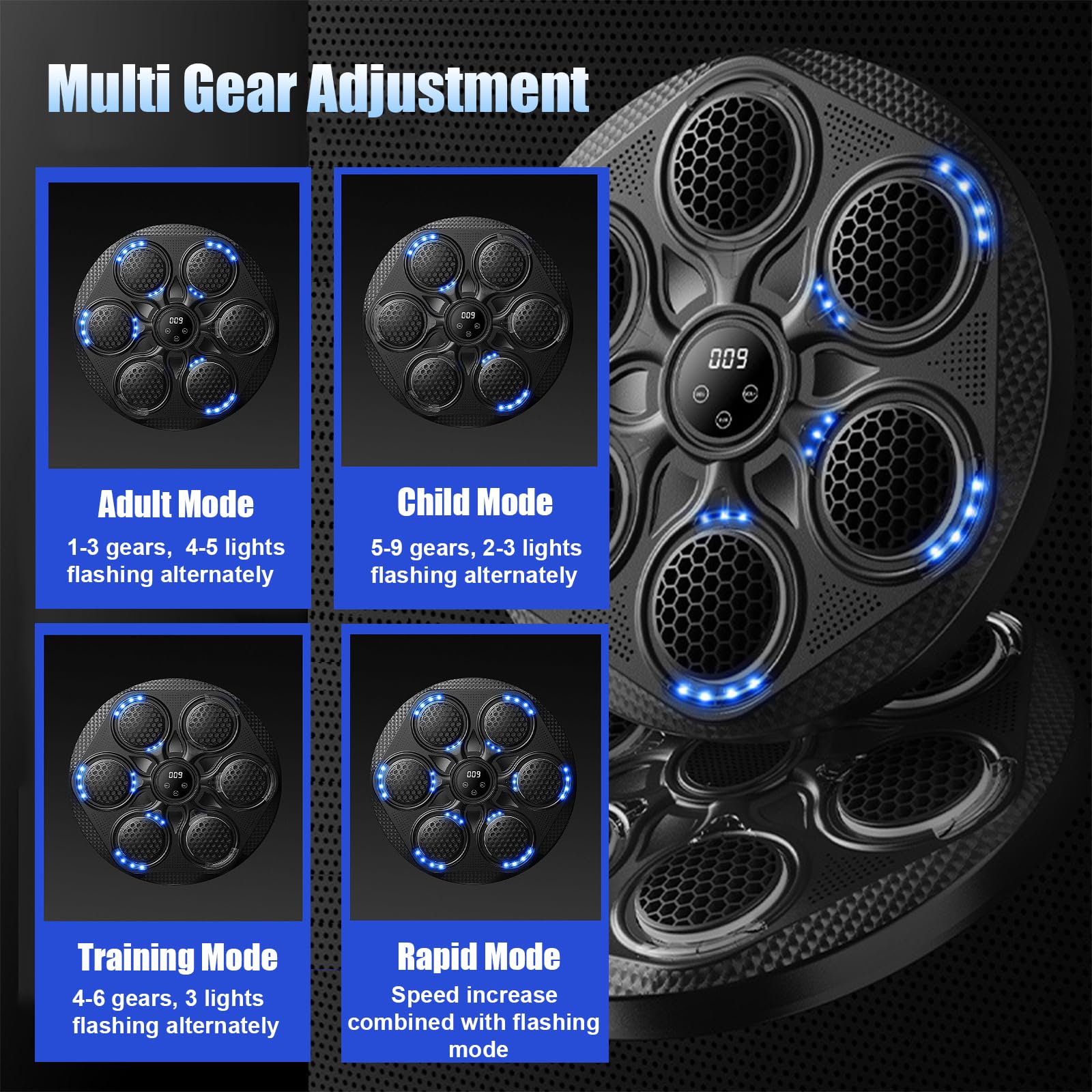Macchina da boxe musicale, da parete, intelligente, Bluetooth, con guantoni da boxe, attrezzatura elettronica per allenamento a casa e palestra