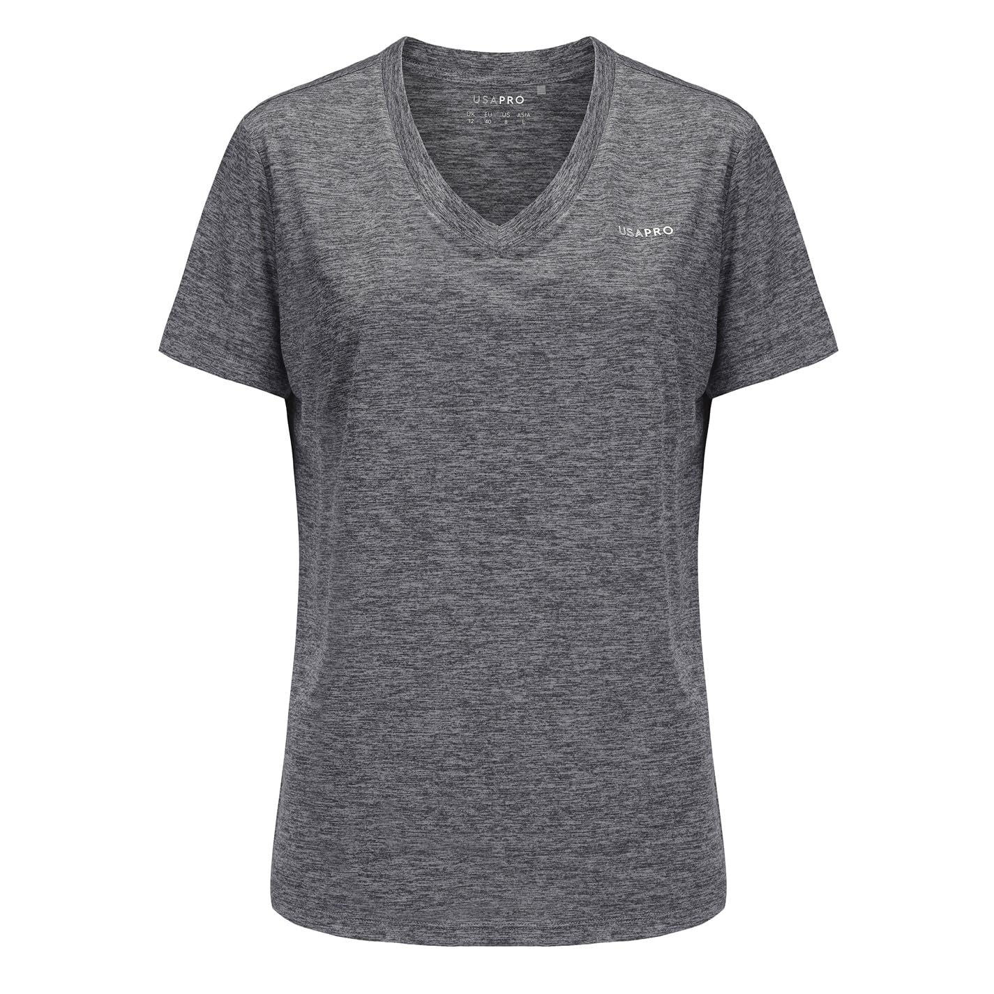 USA Pro Womens Tech V T-Shirt Charcoal 20
