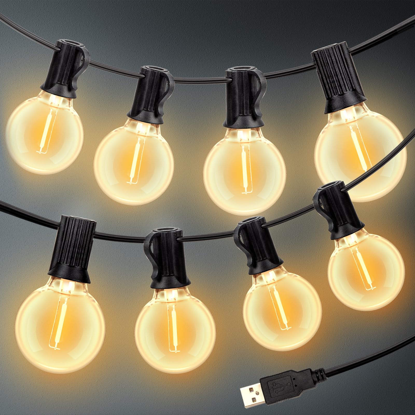 Amazon.co.jp: ストリングライトUSB給電 ガーデンライト15M 電球色 防