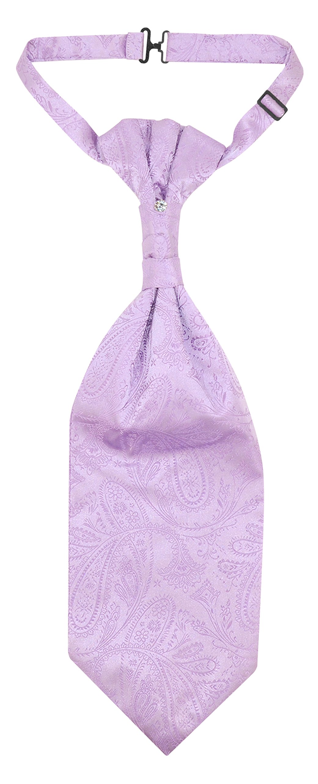 Vesuvio Napoli PreTied ASCOT Solid PAISLEY Color Cravat Men's Neck Tie 21 Colors