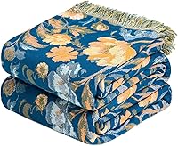 Vista 118 de Cobija para cama de estilo bohemio, 100 % algodón, ultra suave, edredón rústico, cobija de otoño, estampado floral, decoración de granja, cobija
