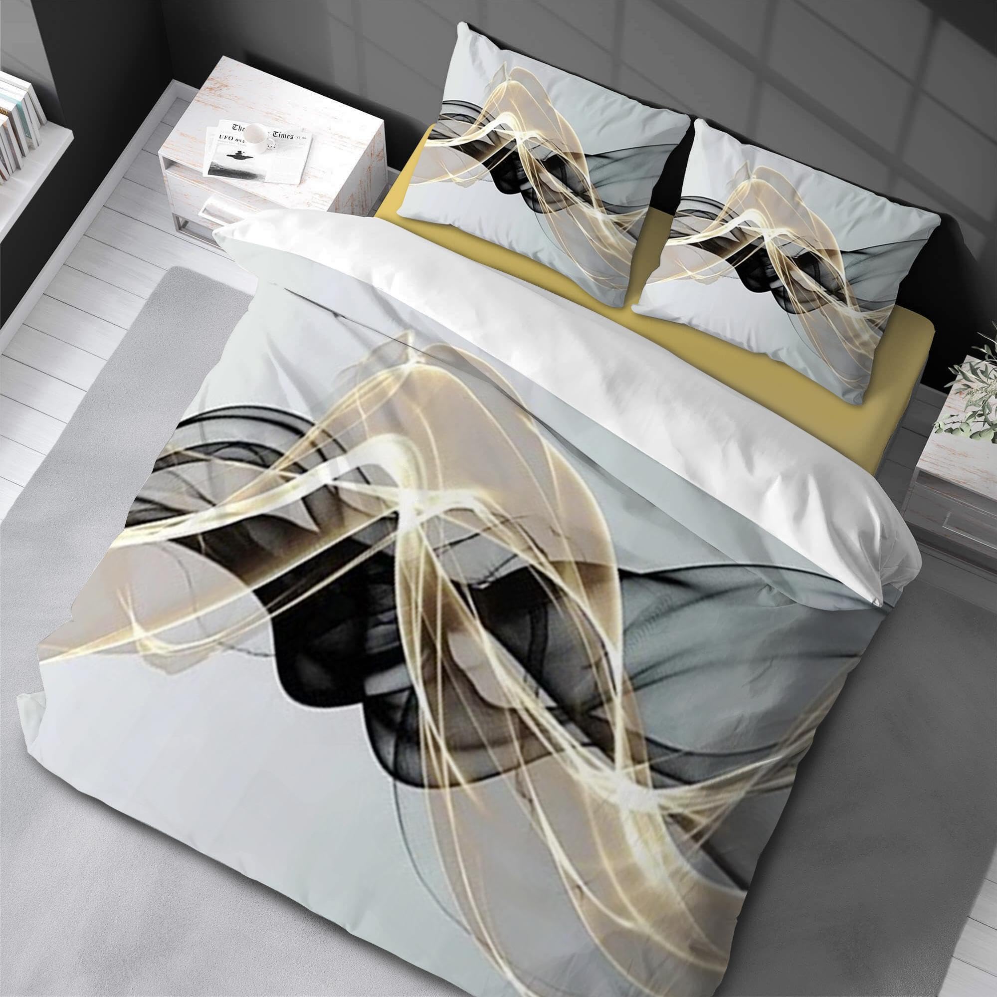 Housse de couette double de luxe 230x260cm pour remplacer votre linge de lit usé